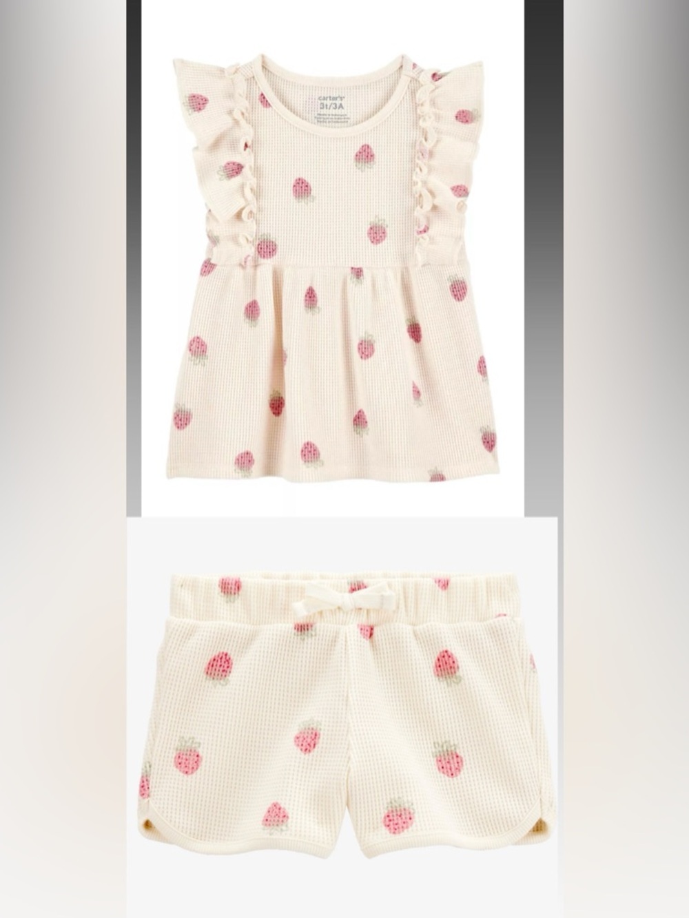 Carter's Toddler Girls Strawberry-Print Short-Sleeve Set
